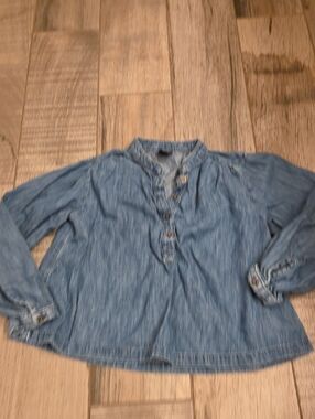 GAP Denim-Style Blue Girls' Button Front Pullover Top